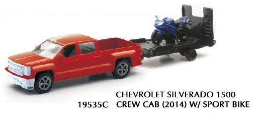 NEW19815E - Pick up CHEVROLET Silverado 1500HD con remolque y moto azul - 1