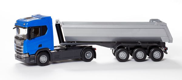 EMEK22484 - SCANIA R500 4x2 azul con volquete de 3 ejes - 1