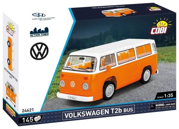 COB24621 - Autobús naranja y blanco VOLKSWAGEN Tipo 2 - 145 piezas - 1