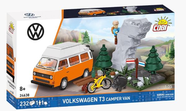 COB24638 - VOLKSWAGEN T3 Camper van naranja - 232 piezas - 1