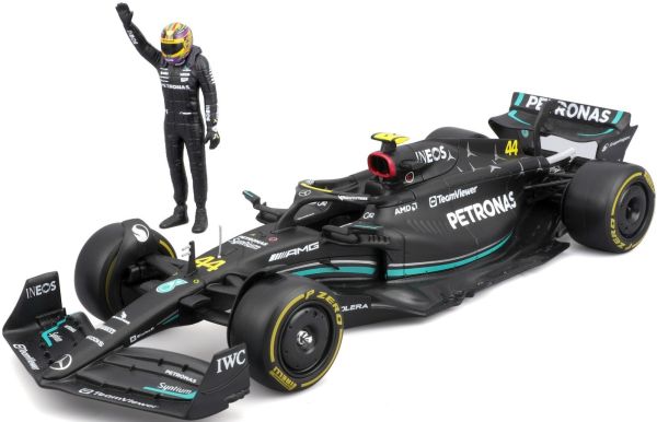 BUR28037H - MERCEDES-AMG W14E SF-23 n.º 44 con L. Hamilton figura - 1