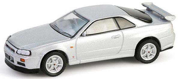 GREEN28160-E - NISSAN Skyline GT-R V-SPEC 1999 plateado 25.º aniversario SKYLINE en blíster - 1