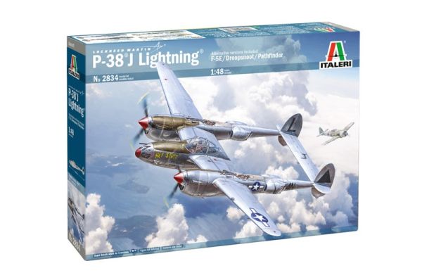 ITA2834 - Avión de combate LOCKHEED P-38J E.T.O. Lightning para montar y pintar - 1
