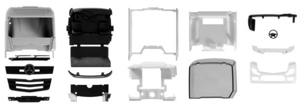 HER084390 - Lote de 2 cabinas MERCEDES Actros streamspace En kit - 1