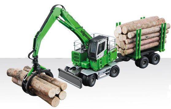 CON2958 - Excavadora SENNEBOGEN 735E Camión para troncos con remolque de 2 ejes - 1