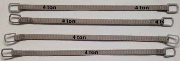 YCC334-2 - Juego de 4 correas de elevación 4 Toneladas de 10cm Gris - 1