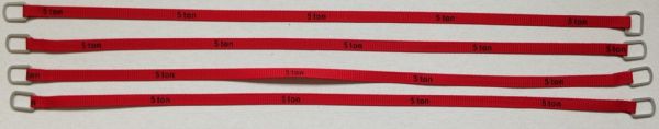 YCC335-5 - Juego de 4 correas de elevación 5 Toneladas de 24cm Rojas - 1