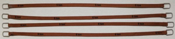 YCC336-3 - Juego de 4 correas de elevación 6 Tons de 16cm Marrón oscuro - 1