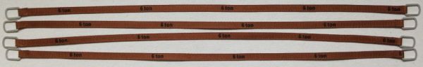 YCC336-4 - Juego de 4 correas de elevación 6 Toneladas de 20cm Marrón oscuro - 1