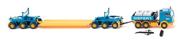 WIK050403 - MERCEDES 3850 6x4 volquete plataforma baja 6 Ejes Azul y Amarillo SIEFERT - 1