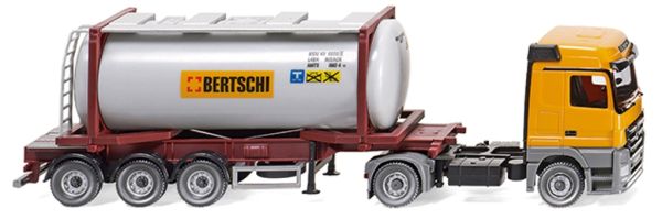 WIK053602 - MERCEDES Actros 4x2 con remolque de 3 ejes y contenedor cisterna de 20 pies BERTSCHI - 1