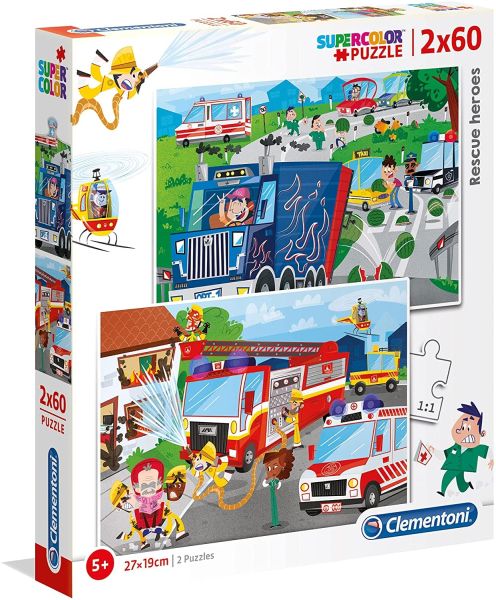 CLE21602 - Puzzle 2x60 Piezas Vehículos de Emergencia - 1