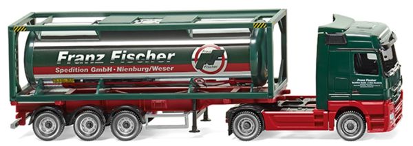 WIK053603 - MERCEDES Actros 4x2 con remolque de 3 ejes y contenedor cisterna de 30 pies FRANZ FISCHER SPEDITION - 1