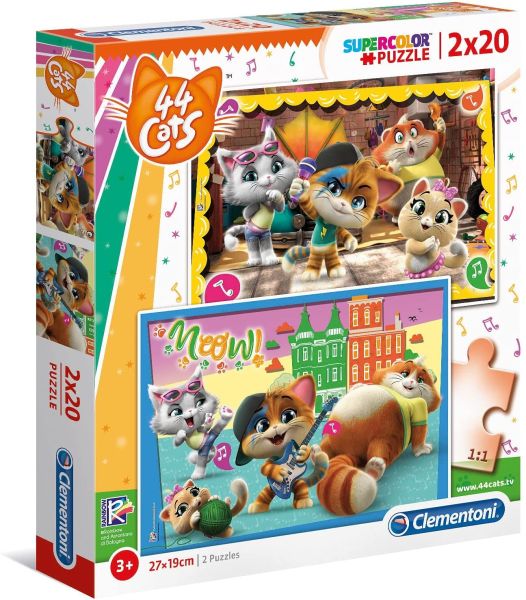 CLE24758 - Puzzle 2x20 Piezas 44 gatos - 1