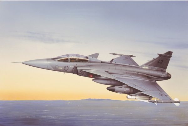 ITA2638 - Avión de combate JAS 39 A Gripen construible con pintura - 1