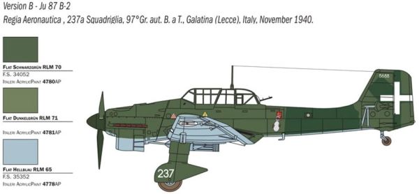 ITA2769 - Avión JU 87 B-2/R-2 Stuka Picchiatello para montar y pintar - 1