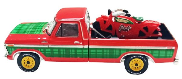 GREEN30564-E - Camioneta Ford F-250 roja de 1978, perteneciente a la colección navideña de 2025, aún en su embalaje original. - 1