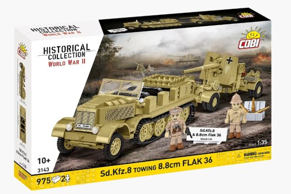 COB3143 - Vehículo militar Sd.Kfz.8 con cañón 8,8 cm Flak 36 - 975 piezas - 1