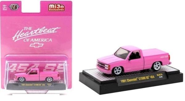M2M-31500-MJS76 - CHEVROLET C1500 SS 454 1991 rosa EL LATIDO DEL CORAZÓN DE AMÉRICA en blíster - 1