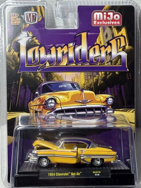 M2M-31500-MJS78 - CHEVROLET Bel Air 1954 amarillo LOWRIDERS en blíster - 1