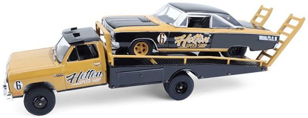 GREEN33260-A - DODGE Ram D350 1985 con DODGE Coronet 1965 marrón - HOTTON SPEED SHOP de la serie H.D TRUCKS - 1