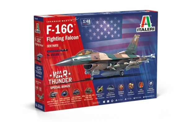 ITA35105 - Avión de combate F-16C Fighting Falcon - War Thunder para montar y pintar - 1