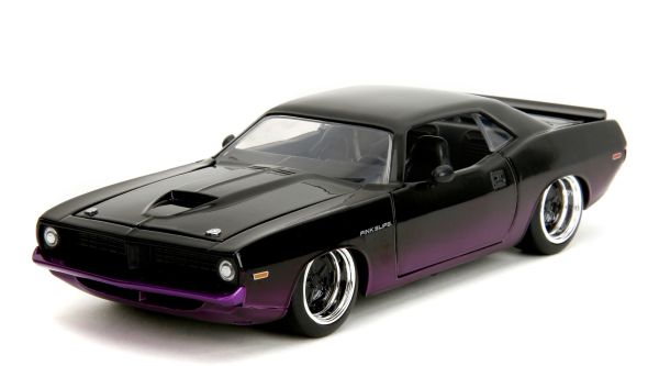 JAD35498 - PLYMOUTH Cuda 1973 negro y morado - PINK SLIPS - 1