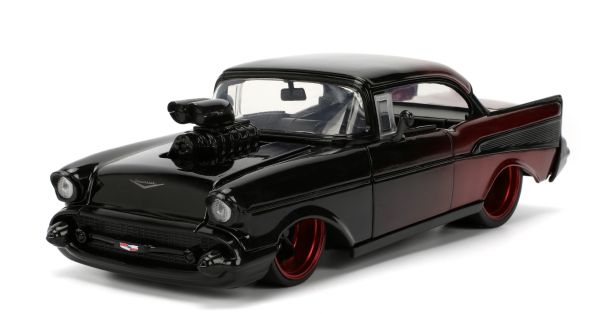 JAD35528 - CHEVROLET Bel Air 1957 negro y rojo - PINK SLIPS - 1