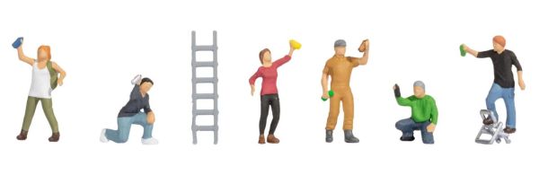 NOC36566 - Artistas de grafiti con escalera - 1