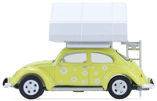 GREEN38080-A - Volkswagen Beetle Classic Flower Power amarillo con tienda de techo de la serie The Great Outdoors, todavía en su embalaje original. - 1
