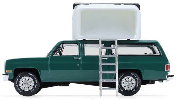 GREEN38080-E - Chevrolet Suburban de 1990, color verde, con tienda de techo de la serie THE GREAT OUTDOORS, todavía en su embalaje original. - 1