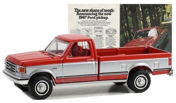 GREEN39130-F - FORD F-150 1987 rojo y gris de la serie VINTAGE AD CARS en blister - 1