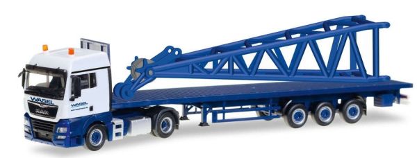 HER307222 - MAN TGX XLX 4x2 con plataforma de 3 ejes y elemento para grúa LIEBHERR LR 1600/2 WASEL - 1