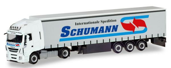 HER310048 - IVECO Stralis XP 4x2 con remolque de lona SCHUMANN Spedition de 3 ejes - 1