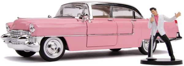 JAD31007 - CADILLAC Fleetwood 1955 rosa con figura de Elvis - 1