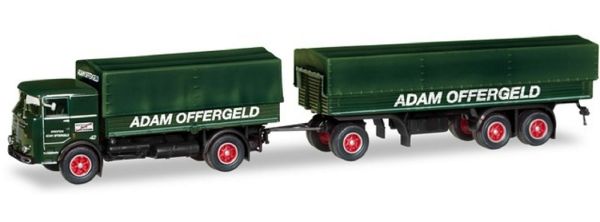 HER310871 - BÜSSING LU 11/16 Porta lonas 4x2 y remolque lona 1 + 2 ejes ADAM OFFERGELD - 1