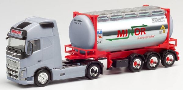 HER312844 - VOLVO FH Gl. XL 4x2 con portacontenedores de 3 ejes y contenedor cisterna MINOR - 1