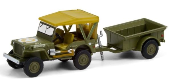 GREEN32220-A - JEEP WILLYS MB con remolque 1943 en Blister - 1