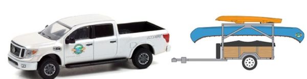 GREEN32230-A - NISSAN Titan XD PRO-4X 2019 con remolque HITCH & TOW y canoa en blíster - 1