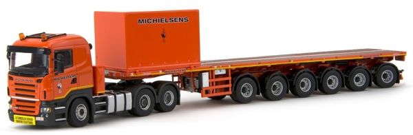 IMC33-0034 - SCANIA R5 6x4 con transporte de balasto semiplano de 6 ejes para grúa con contenedor MICHELSEN - 1