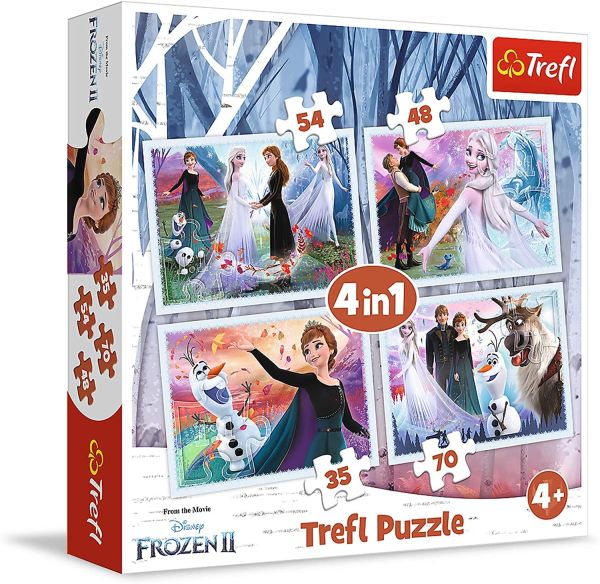 TRF34344 - 4 Puzzles 35-48-54-70 Piezas THE FROZEN 2 El bosque mágico - 1