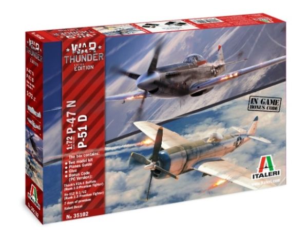 ITA35102 - Aviones P47N + P51D WAR THUNDER para montar y pintar - 1