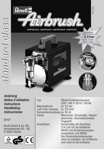 REV39137 - Compresor de aerógrafo de clase estándar para aerógrafos - 1