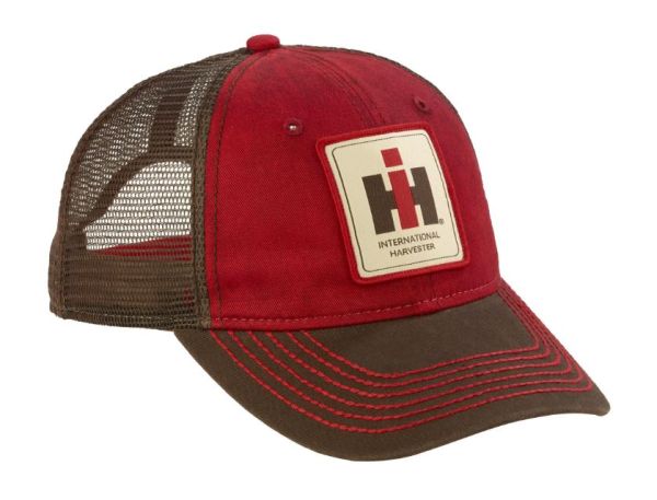 400863 - Gorra marrón y roja con logotipo IH de aspecto envejecido. - 1