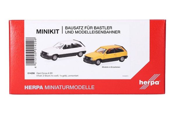 HER014298 - OPEL Corsa A SR blanco y amarillo - 2 piezas para montar - 1