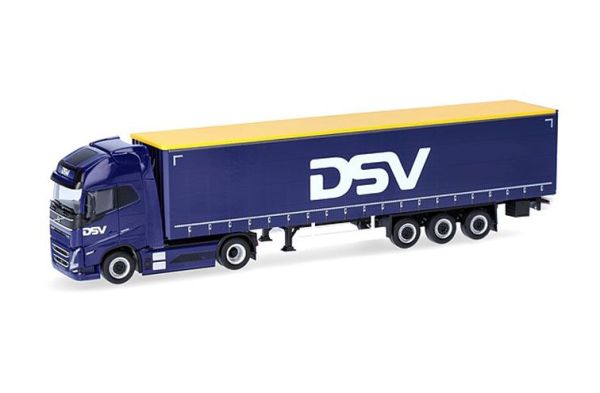HER320818 - VOLVO FH 4x2 serie XL Electric con remolque de 3 ejes con cortinas correderas DSV - 1