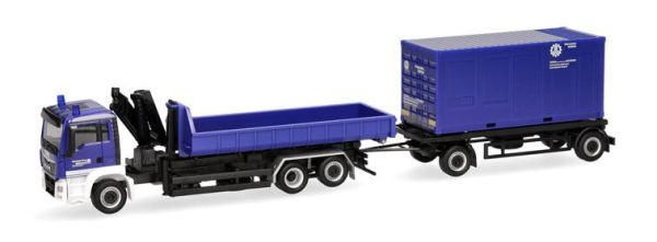 HER320863 - MAN TGS M 6x2 con volquete y remolque de 1+1 ejes THW Singen - 1