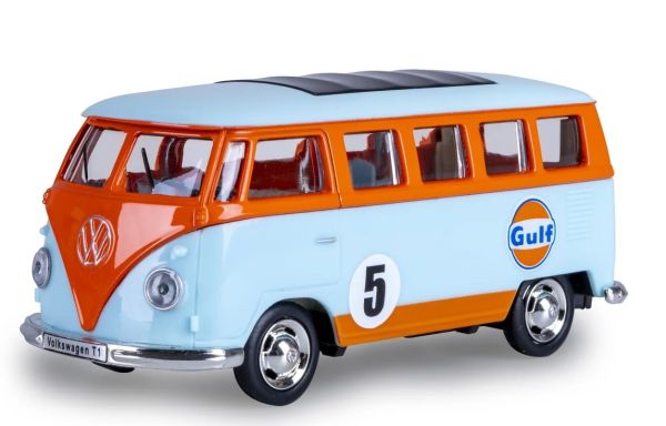 JAM402604 - VOLKSWAGEN T1 de 1967, azul y naranja, GULF Pull-Back - 1