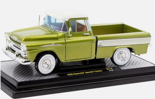 M2M-40300-118A - Chevrolet Apache Cameo de 1958, verde y blanco. - 1