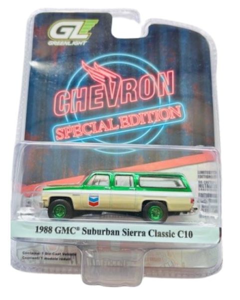 GREEN41175-D_VERT - GMC Suburban Sierra Classic C10 VERDE de la serie CHEVRON SPECIAL en blíster - 1